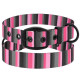 Ошейник для собак BronzeDog Urban нейлоновый c ременной пряжкой, серо-розовая полоска 