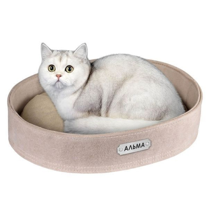 Лежанка для тварин овальна, бежева ХL 65*86*16