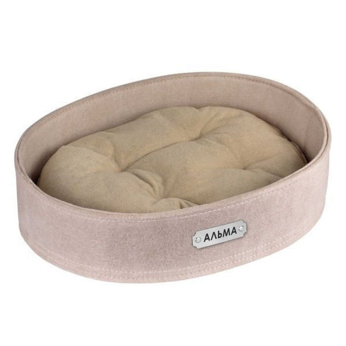 Лежанка для тварин овальна, бежева ХL 65*86*16
