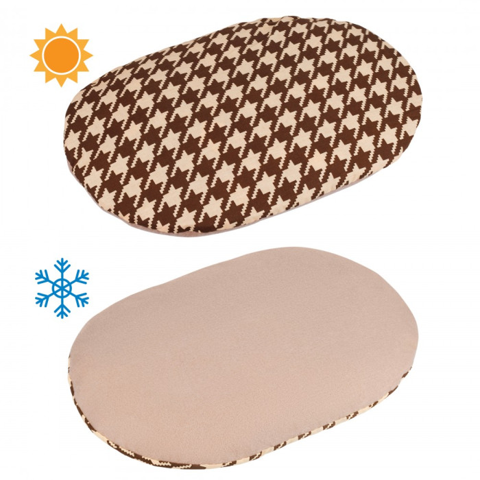 Лежанка для собак та кішок повсть+бязь Овальна Бежево-Коричнева L  45*60*12