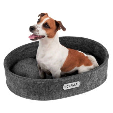 Лежанка для тварин овальна, сіра ХS 30*40*9