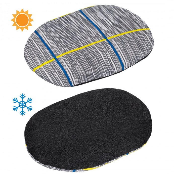 Лежанка для собак та кішок повсть+бязь Овальна Сіра M  40*52*11