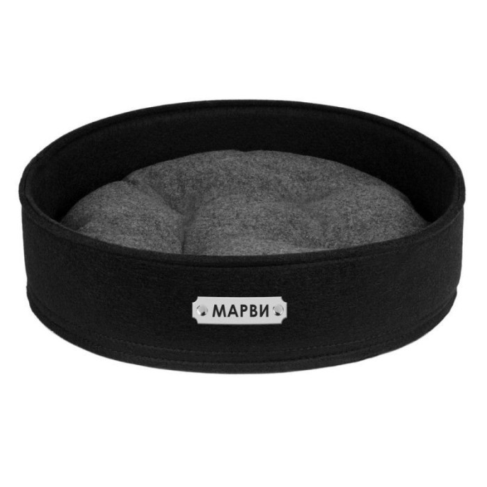 Лежанка для животных BronzeDog круглая черная L 50*12