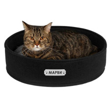 Лежанка для тварин кругла чорна S 40*10