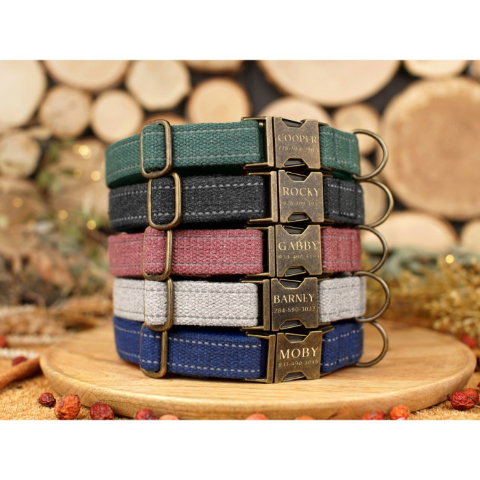 Нашийник для собак Сotton Antiq Синій XL 43-66 см