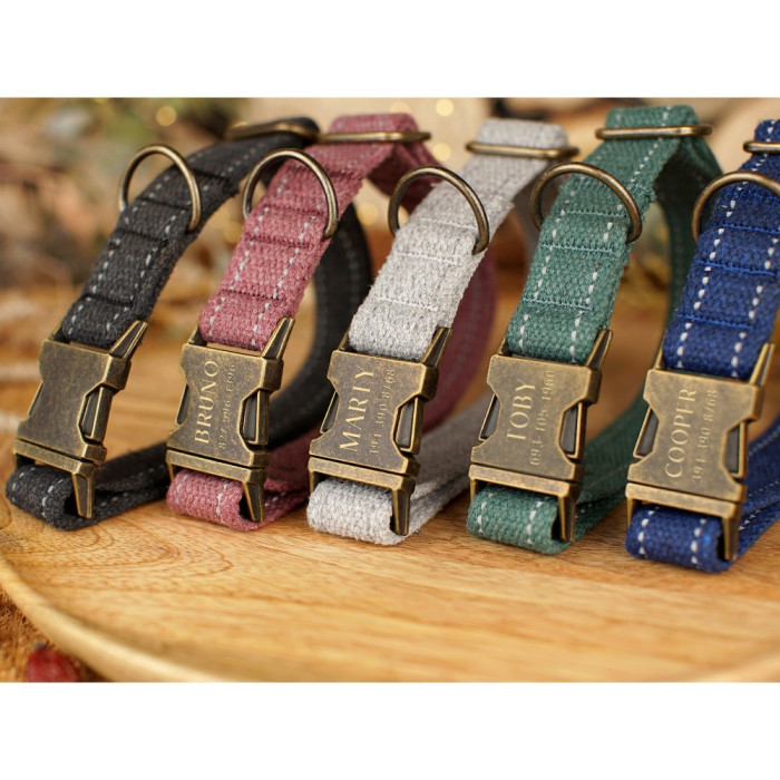 Нашийник для собак Сotton Antiq Синій XL 43-66 см