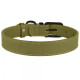 Ошейник для собак кожаный BronzeDog Premium с металлической фурнитурой, Оливковый 2XL 46-60 см
