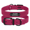 Ошейник для собак кожаный BronzeDog Premium с металлической фурнитурой, Розовый 2XL 46-60 см