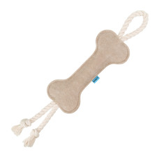 Игрушка для собаки Баркси Кость с веревкой Бежевый, S 35 х 15 х 7,5