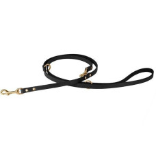 Поводок-перестежка для собак BronzeDog Premium с литой латунной фурнитурой 122-183 см, Черный 