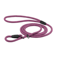 Поводок-удавка Bronzedog Active из альпинистского шнура Черно-Розовый 183 см, M