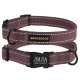 Ошейник для собак Bronzedog Сotton рефлекторный х/б брезент c металлической пряжкой, Черри S 25-33 см