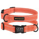 Ошейник для собак Bronzedog Сotton рефлекторный х/б брезент c металлической пряжкой, Оранжевый S 25-33 см