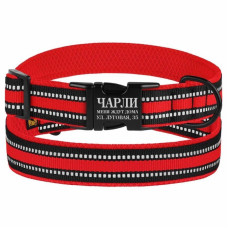 Нашийник для Собак Mesh c Металевою Пряжкою, Червоний L 35-45 см