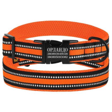 Нашийник для Собак Mesh c Металевою Пряжкою, Помаранчевий M 30-40 см