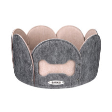 Лежак для тварин Barksi "Кісточка" Круглий, Сіро-Бежевий, S - 40 х 19 см