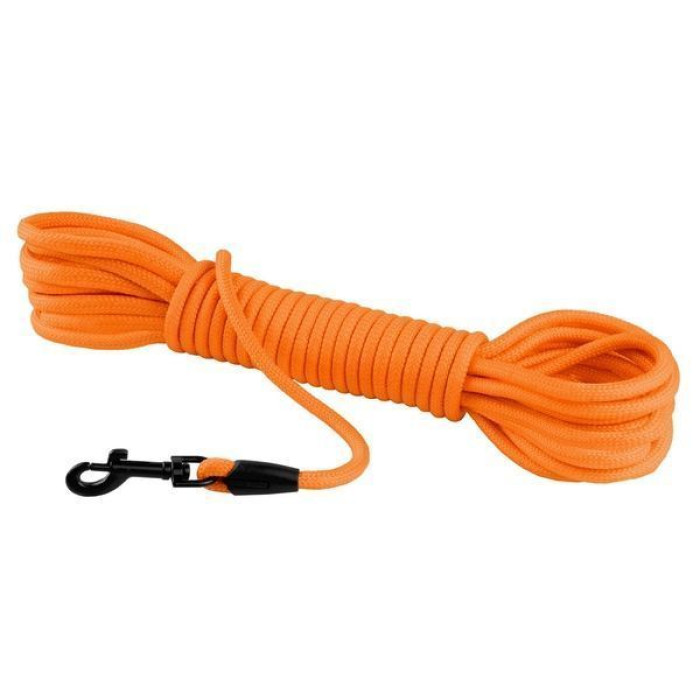 Тренировочный поводок для собак Bronzedog Active из шнура, L - 10,3 м, 0,7 см, Оранжевый 