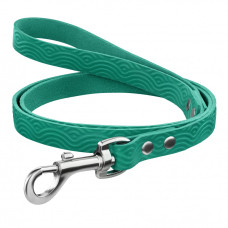 Поводок для Собак Кожаный BronzeDog Classic с тиснением Бирюзовый 2XS 122см, 1см