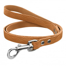 Поводок для Собак Кожаный BronzeDog Classic с тиснением Горчичный 2XS 122см, 1см