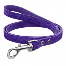 Поводок для Собак Кожаный BronzeDog Classic с тиснением Фиолетовый XS 122см, 1,2см
