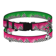 Ошейник для кошек BronzeDog Urban Art нейлоновый с пластиковой пряжкой и колокольчиком Пит-стоп, XS 18-28 см