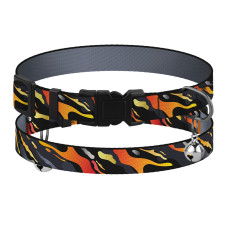 Ошейник для кошек BronzeDog Urban Art нейлоновый с пластиковой пряжкой и колокольчиком Гравитация, XS 18-28 см