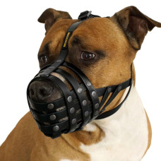Намордник Bronzedog водоотталкивающий биотановый, Питбуль, амстафф, черный L 35 см