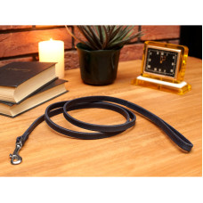 Поводок для собак кожаный BronzeDog Crazy хром Темно-синий S 153 см 12 мм