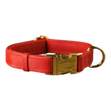 Нашийник для собак шкіряний подвійний Червоний S 25-35 см
