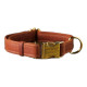 Нашийник для собак шкіряний подвійний Коньяк S 25-35 см