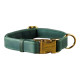 Ошейник для собак кожаный BronzeDog двойной Зеленый M 30-43 см