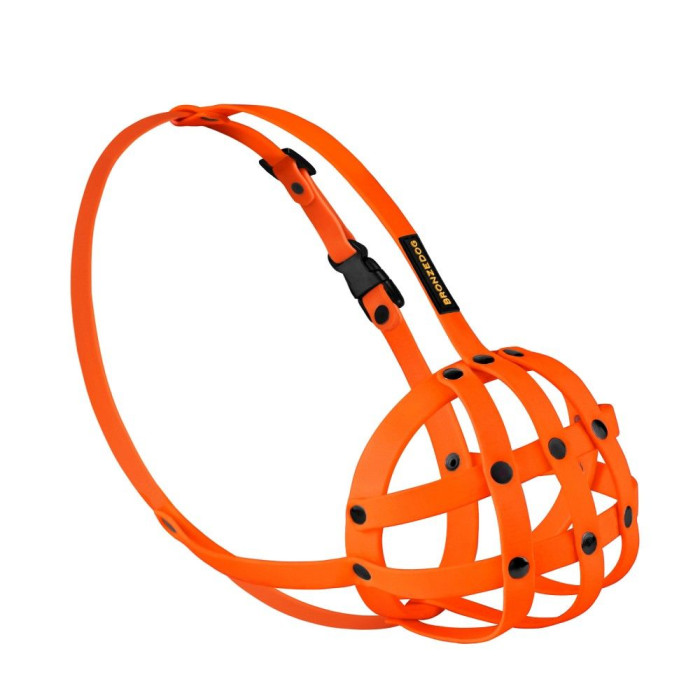 Намордник водовідштовхуючий біотановий, французький бульдог, помаранчевий М 28 см