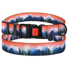 Ошейник для cобак BronzeDog Urban Travel нейлоновый c пластиковой пряжкой, Горы S 25-33 см