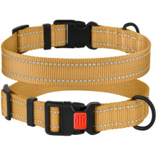 Нейлоновий нашийник для собак Active зі світловідбиттям, золотистий XL 43-66 см