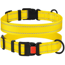 Нейлоновый ошейник для собак Active со светоотражением, желтый XL