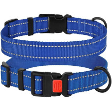 Нейлоновий нашийник для собак Active зі світловідбиттям, синій XL 43-66 см