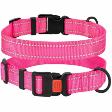Нейлоновий нашийник для собак Active зі світловідбиттям, Рожевий S 25-33 см