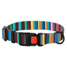 Ошейник для собак BronzeDog Urban нейлоновый в полоску с пластиковой пряжкой, цветной 