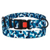 Нейлоновый ошейник для собак BronzeDog Urban Camo КОСТОЧКА синий с пластиковой пряжкой L 35-45 см