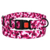 Нейлоновый ошейник для собак BronzeDog Urban Camo КОСТОЧКА розовый с пластиковой пряжкой L 35-45 см