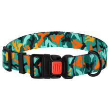 Ошейник для собак BronzeDog Urban Camo c пластиковой пряжкой, зеленый S 25-33 см