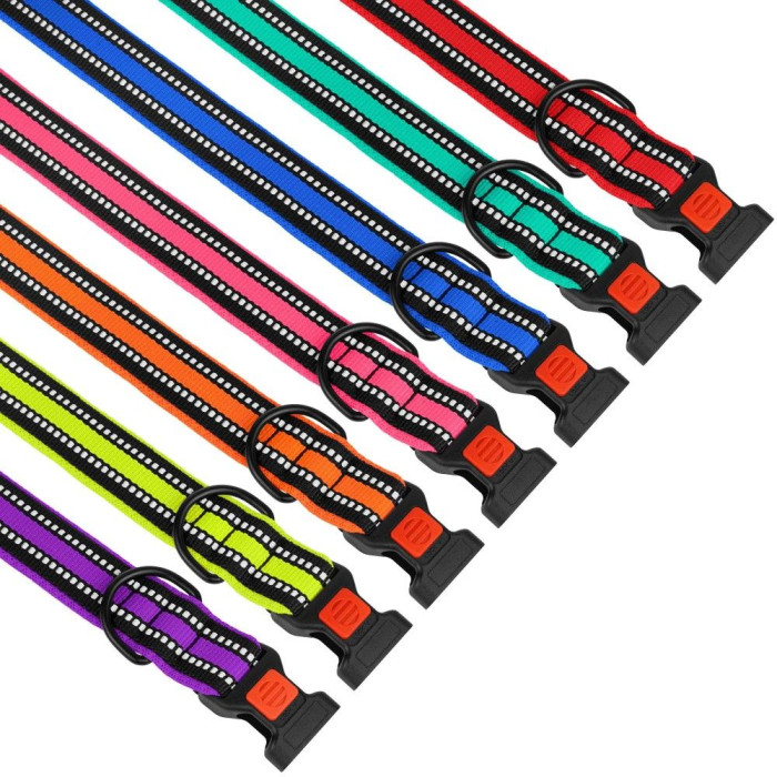 Ошейник для Собак BronzeDog Mesh c Пластиковой Пряжкой, Розовый XL 43-66 см