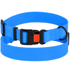Ошейник для Собак BronzeDog Surf Водоотталкивающий с Защитным Полимерным Покрытием и Пластиковой Пряжкой Голубой, S 25-33 см
