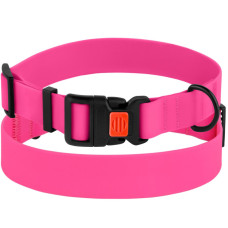 Ошейник для Собак BronzeDog Surf Водоотталкивающий с Защитным Полимерным Покрытием и Пластиковой Пряжкой Розовый, S 25-33 см