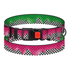 Ошейник для собак BronzeDog Urban Art нейлоновый с пластиковой пряжкой Пит-стоп, S 25-33 см