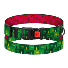 Ошейник для собак BronzeDog Urban Art нейлоновый с пластиковой пряжкой Пиксель, L 35-45 см