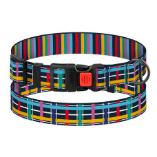 Ошейник для собак BronzeDog Urban Art нейлоновый с пластиковой пряжкой Клетка, S 25-33 см