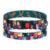 Ошейник для собак BronzeDog Urban Art нейлоновый с пластиковой пряжкой Печворк, L 35-45 см