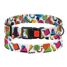 Нашийник для собак Urban Art нейлоновий з пластиковою пряжкою Геометрія, S 25-33 см