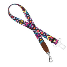 Автомобильный Ремень Безопасности для Собак Barksi Принтованный Нейлоновый Гуцульский Фиолетовый, S, 46-80 см